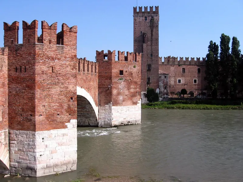 The Scaliger bridge in Verona, over the Adige